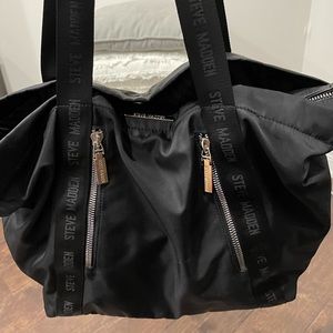 Black Steve Madden large tote bag, polyester, waterproof